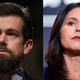 Twitter CEO Jack Dorsey at a Senate Intelligence Committee hearing on Capitol Hill in September 5, 2018 (left) and Rep. Tulsi Gabbard in South Carolina on June 22, 2019 (right)